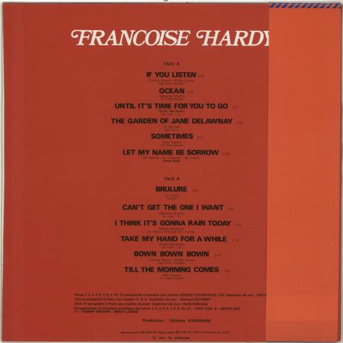 Françoise Hardy Love Songs Japanese vinyl LP album (LP
